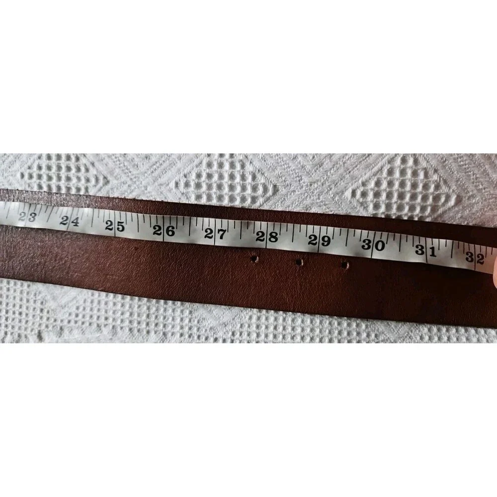VTG Schaffer Bronze Buckle Brown Leather Belt RARE NWOT SZ S/M